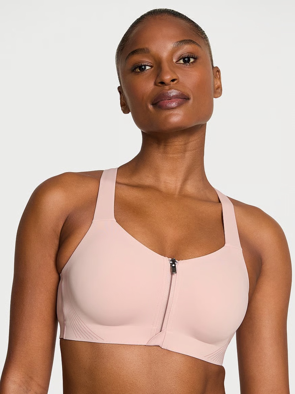 Victorias Secret Front Zip Light Pink Sports Bra - 34C